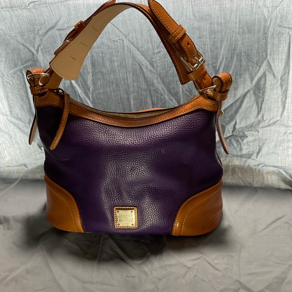 Dooney & Bourke Purple and Tan Shoulder Bag